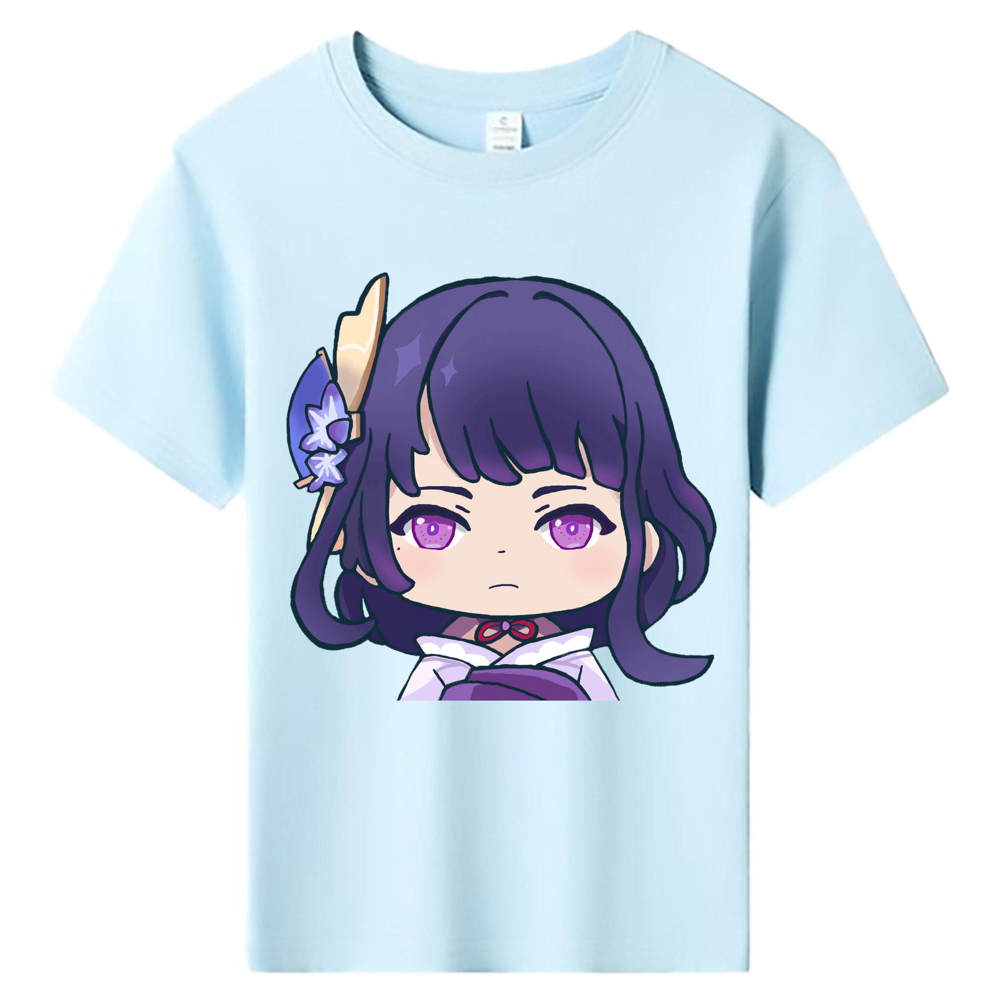 げんし神 雷電将軍 らいでんしょうぐん genshin Raiden Shogun 綿100％キッズTシャツ（フロントプリント）